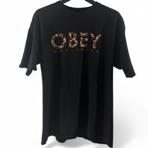 Y2K Men’s Obey Black T-Shirt Size XL